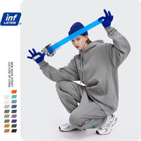 Inflacja 2020 jesienne męskie grube polarowe bluzy Hip Hop czyste bluzy grube aksamitne tkaniny zimowe bluzy 167W17 5